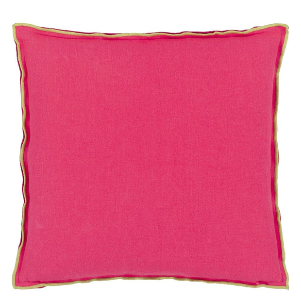 Designers Guild Brera Lino Cerise & Grass Linen Cushion