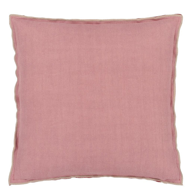 Designers Guild Brera Lino Damask Rose & Travertine Linen Cushion