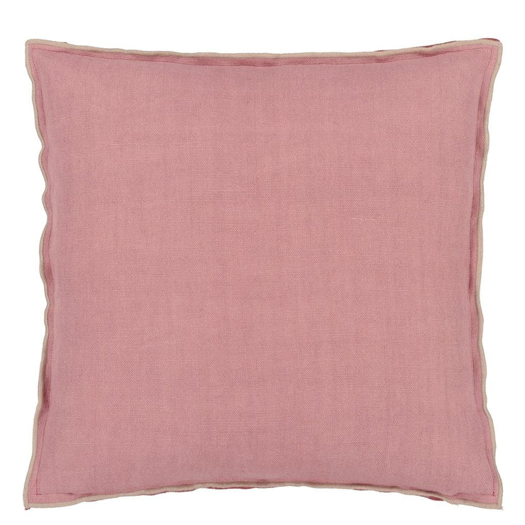 Designers Guild Brera Lino Damask Rose & Travertine Linen Cushion