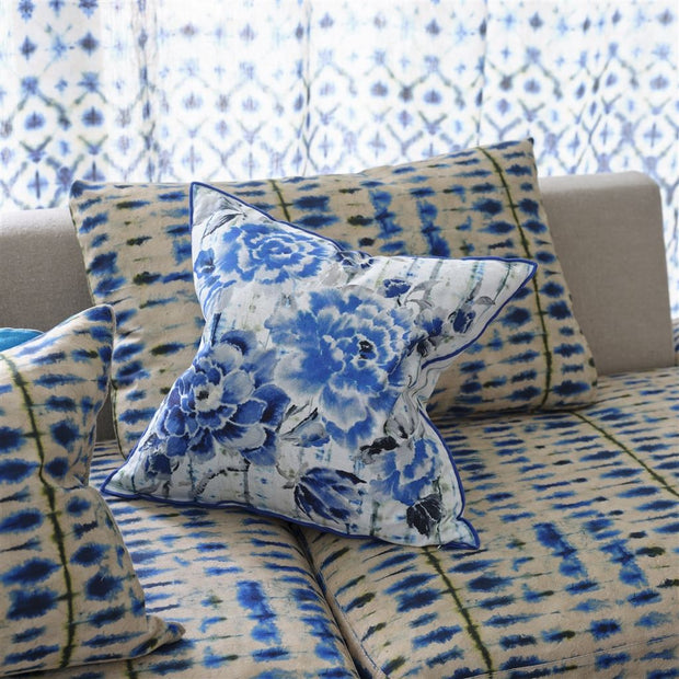 Designers Guild Kyoto Flower Indigo Cushion