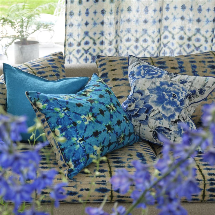Designers Guild Kyoto Flower Indigo Cushion