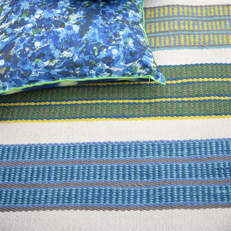 Designers Guild Mahakam Cobalt Outdoor Runner Rug