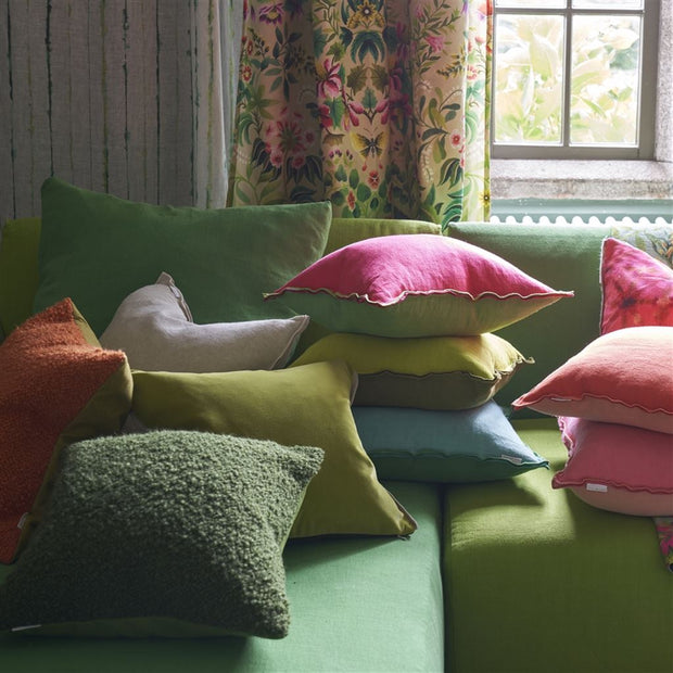 Designers Guild Brera Lino Thyme & Pebble Linen Cushion