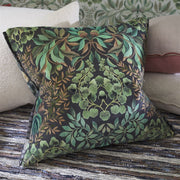 Designers Guild Ikebana Damask Graphite Velvet Cushion