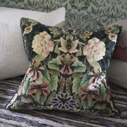 Designers Guild Ikebana Damask Graphite Velvet Cushion