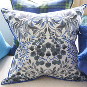 Designers Guild Ikebana Damask Slate Blue Cotton Cushion
