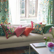 Designers Guild Ikebana Damask Fuchsia Embroidered Cushion