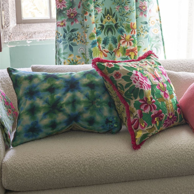 Designers Guild Shibori Emerald Cotton Cushion