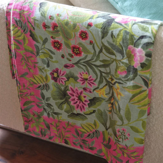 Designers Guild Ikebana Damask Aqua Throw