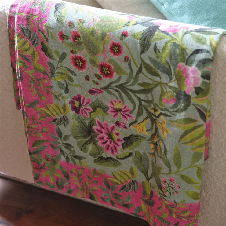 Designers Guild Ikebana Damask Aqua Throw