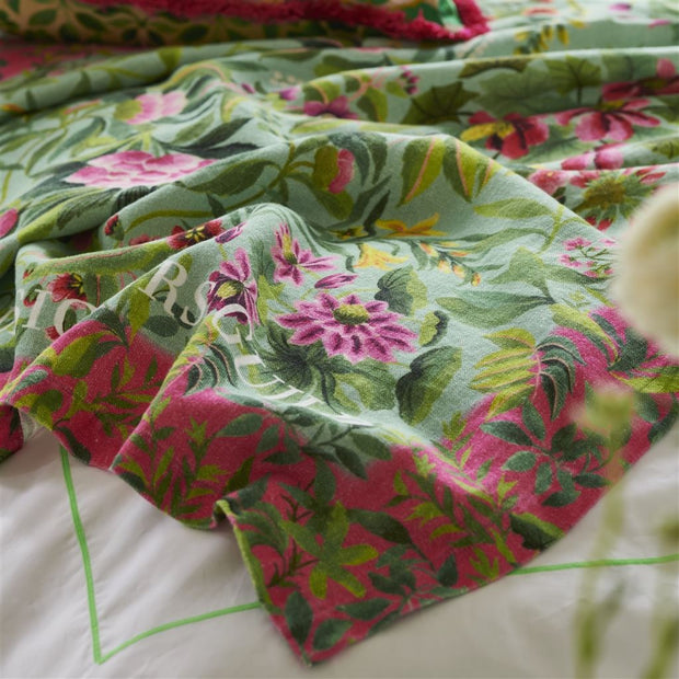 Designers Guild Ikebana Damask Aqua Throw