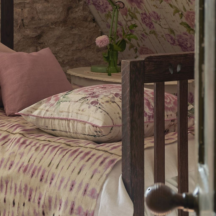 Designers Guild Kyoto Flower Coral Cotton Cushion