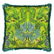 Designers Guild Brocart Decoratif Embroidered Lime Cotton Cushion