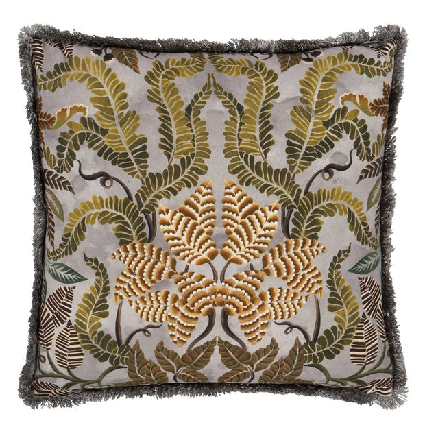Designers Guild Brocart Decoratif Embroidered Sepia Cotton Cushion