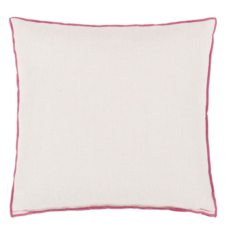 Designers Guild Brera Lino Alabaster & Fuchsia Linen Cushion