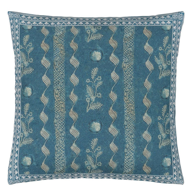 John Derian Indigo Circles Indigo Cushion