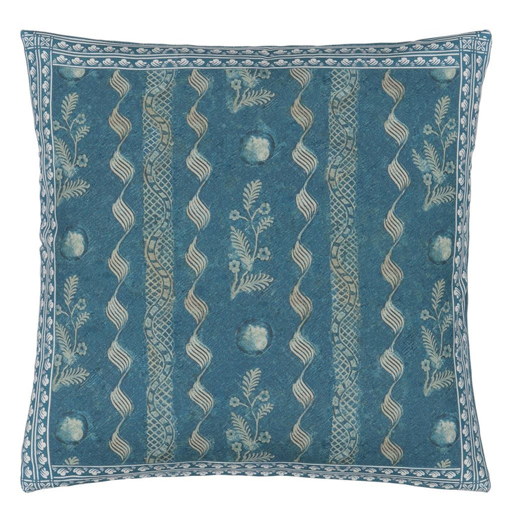 John Derian Indigo Circles Indigo Cushion