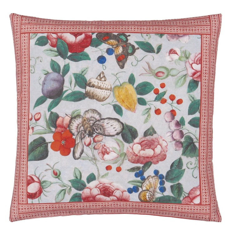 John Derian Flower Fan Sky Blue Cushion