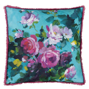 Designers Guild Bouquet De Roses Turquoise Cushion