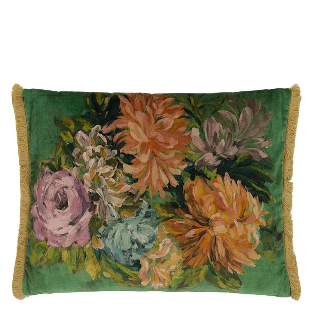 Designers Guild Fleurs D Artistes Velours Vintage Green Cushion