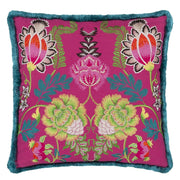 Designers Guild Brocart Decoratif Embroidered Cerise Cotton Cushion