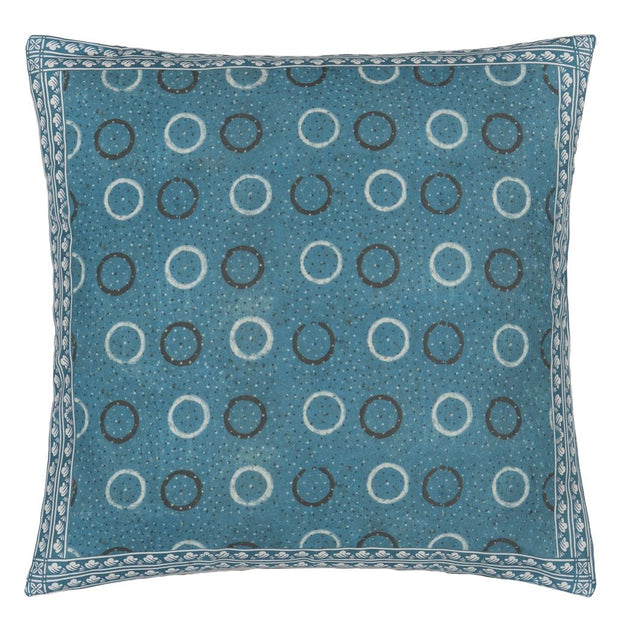 John Derian Indigo Circles Indigo Cushion