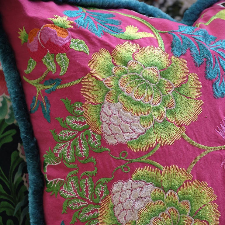 Designers Guild Brocart Decoratif Embroidered Cerise Cushion