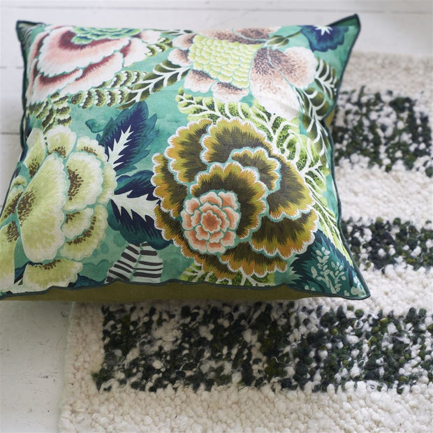 Designers Guild Rose De Damas Jade Cotton/linen Cushion