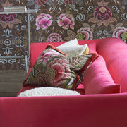 Designers Guild Rose De Damas Embroidered Cranberry Cushion