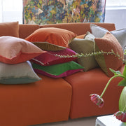 Designers Guild Varese Scarlet & Bright Fuchsia Velvet Cushion