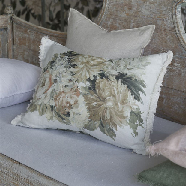 Designers Guild Fleurs D Artistes Sepia Cotton Cushion