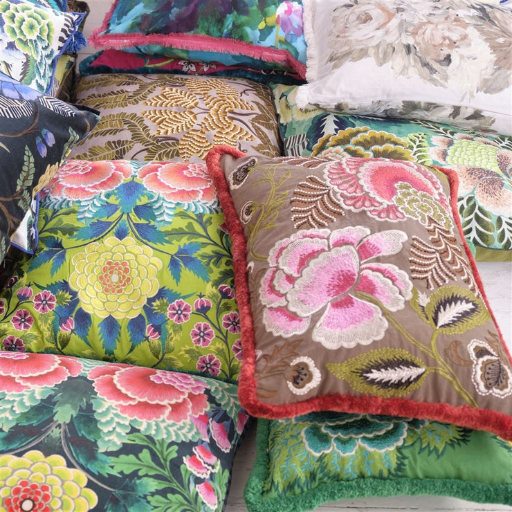 Designers Guild Brocart Decoratif Embroidered Sepia Cushion