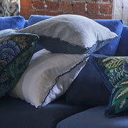 Designers Guild Brera Lino Alabaster & Cobalt Linen Cushion