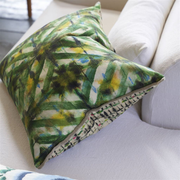 Designers Guild Parquet Batik Forest Cotton Cushion