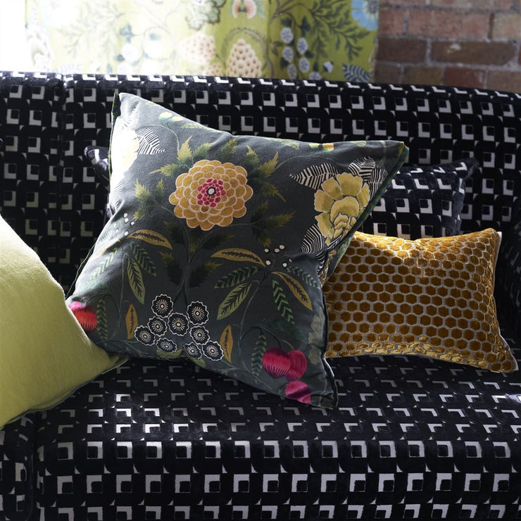 Designers Guild Brocart Decoratif Velours Olive Cushion