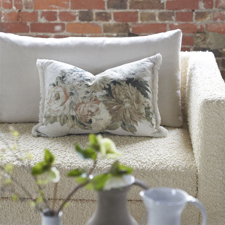 Designers Guild Fleurs D Artistes Sepia Cotton Cushion