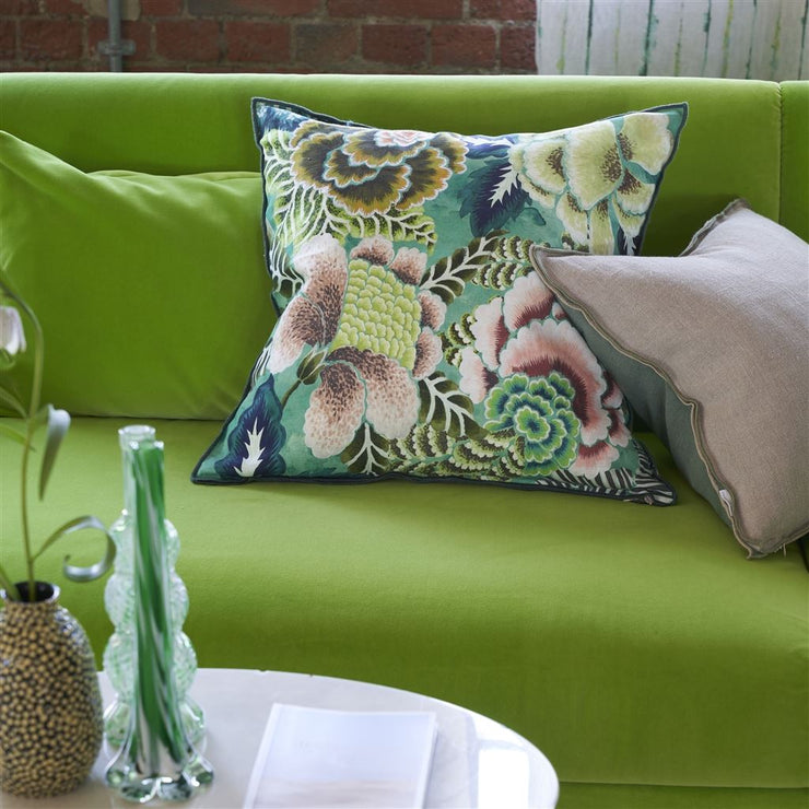 Designers Guild Rose De Damas Jade Cotton/linen Cushion