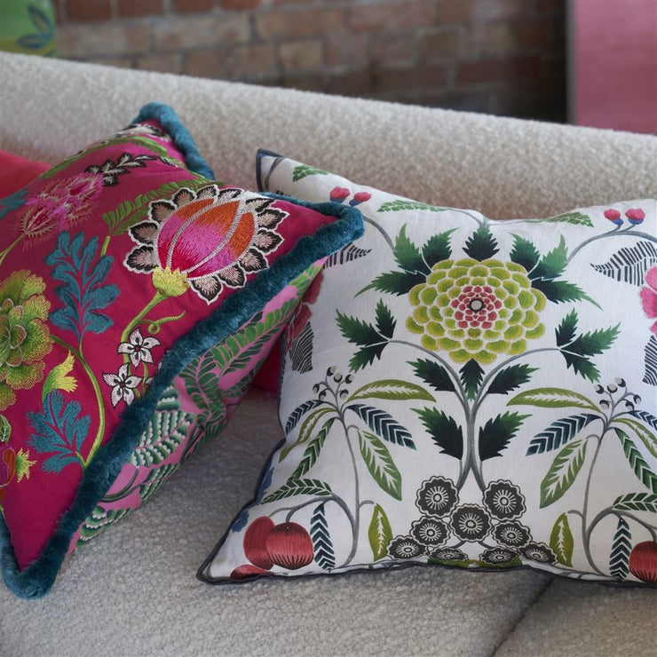 Designers Guild Brocart Decoratif Embroidered Cerise Cushion
