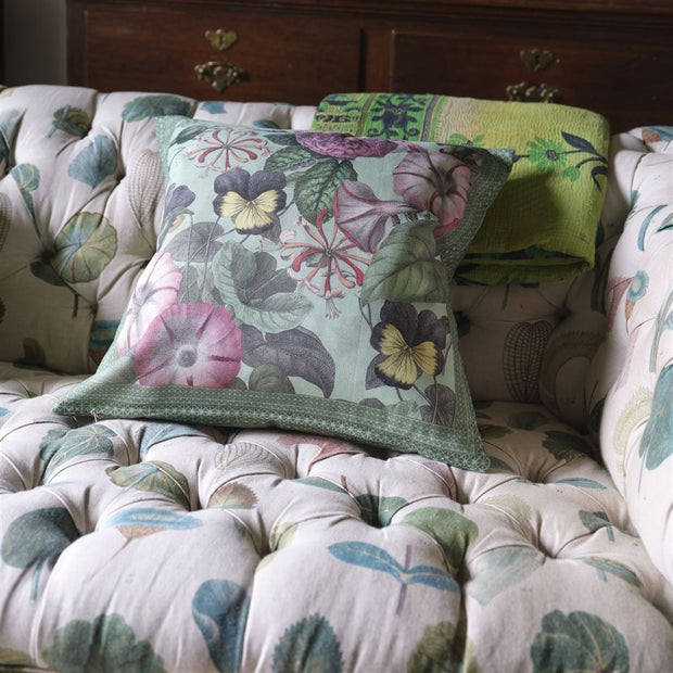 John Derian Botany Sage Cushion