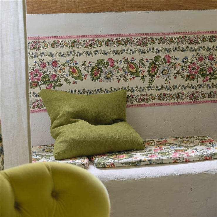 John Derian Folk Flower Wide Border Parchment