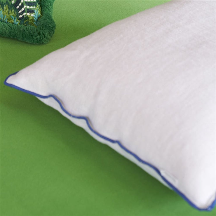 Designers Guild Brera Lino Alabaster & Cobalt Linen Cushion