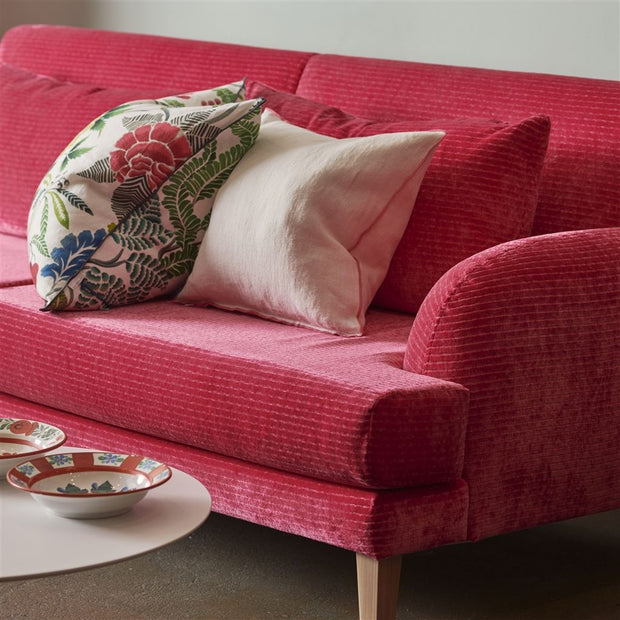Designers Guild Brera Lino Alabaster & Fuchsia Linen Cushion
