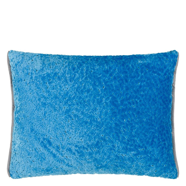 Designers Guild Cartouche Azure Velvet Cushion