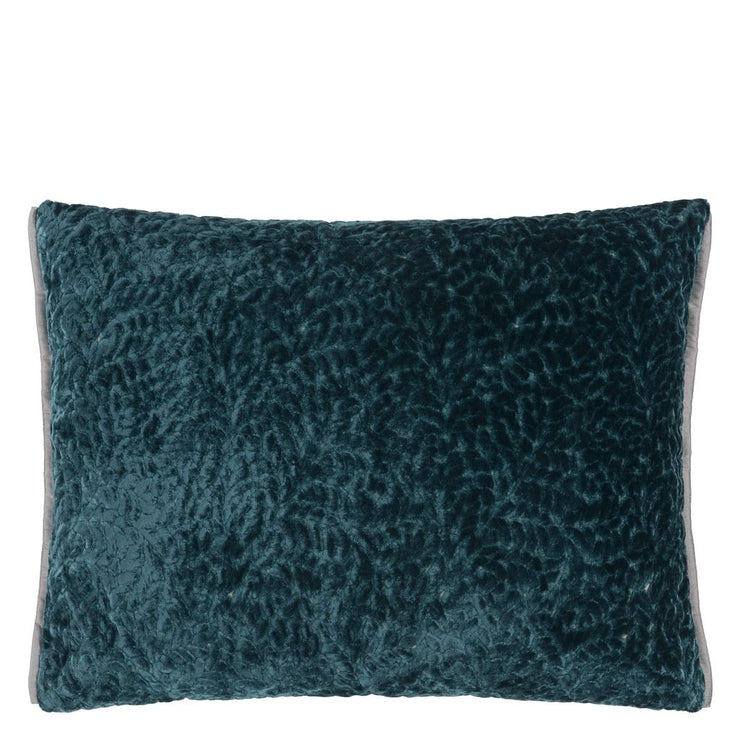 Designers Guild Cartouche Teal Velvet Cushion