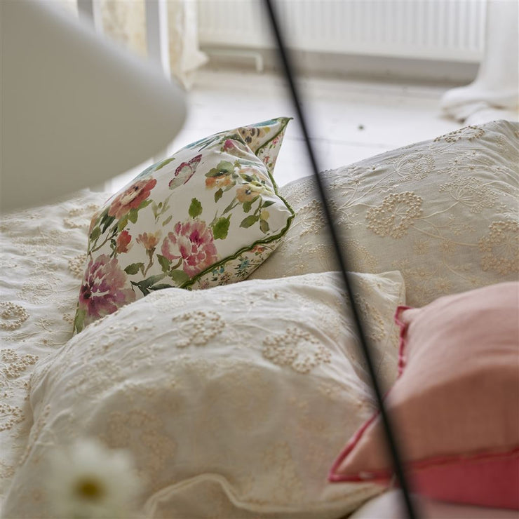 Designers Guild Fiore D'acqua Peony Cotton Cushion