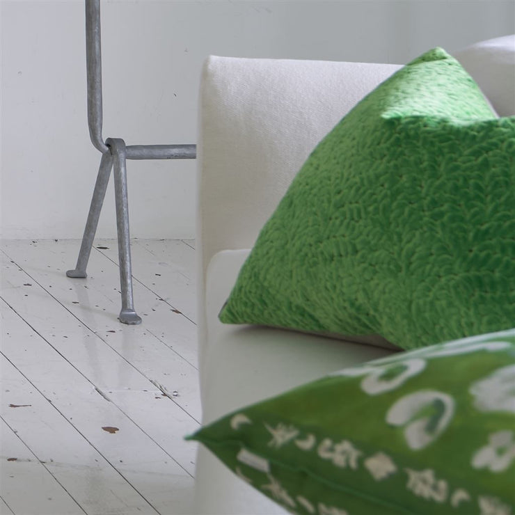 Designers Guild Cartouche Malachite Velvet Cushion