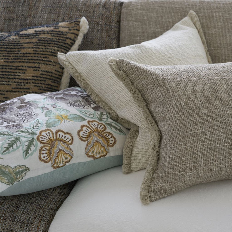 Designers Guild Isabella Embroidered Cameo Linen Cushion