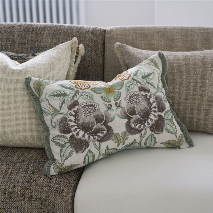 Designers Guild Isabella Embroidered Cameo Linen Cushion