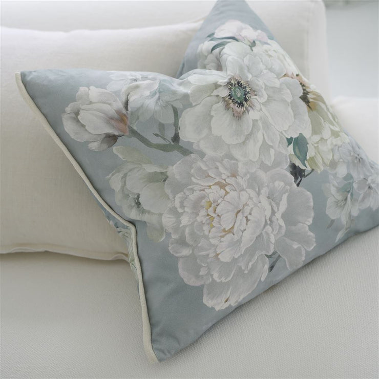 Designers Guild Fleur Blanche Platinum Cotton Cushion