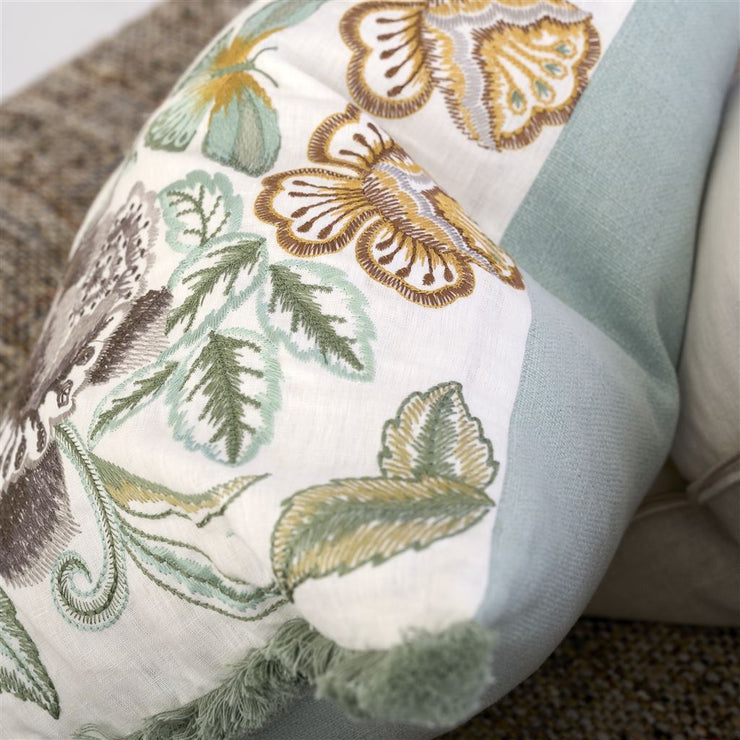 Designers Guild Isabella Embroidered Cameo Linen Cushion